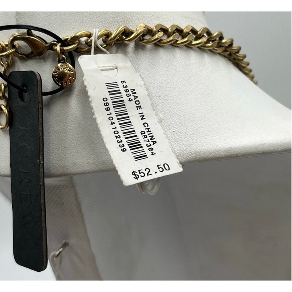 J. Crew Rhinestone Peach Green Salmon‎ Gold Tone Chain Statement Necklace New - Picture 6 of 12
